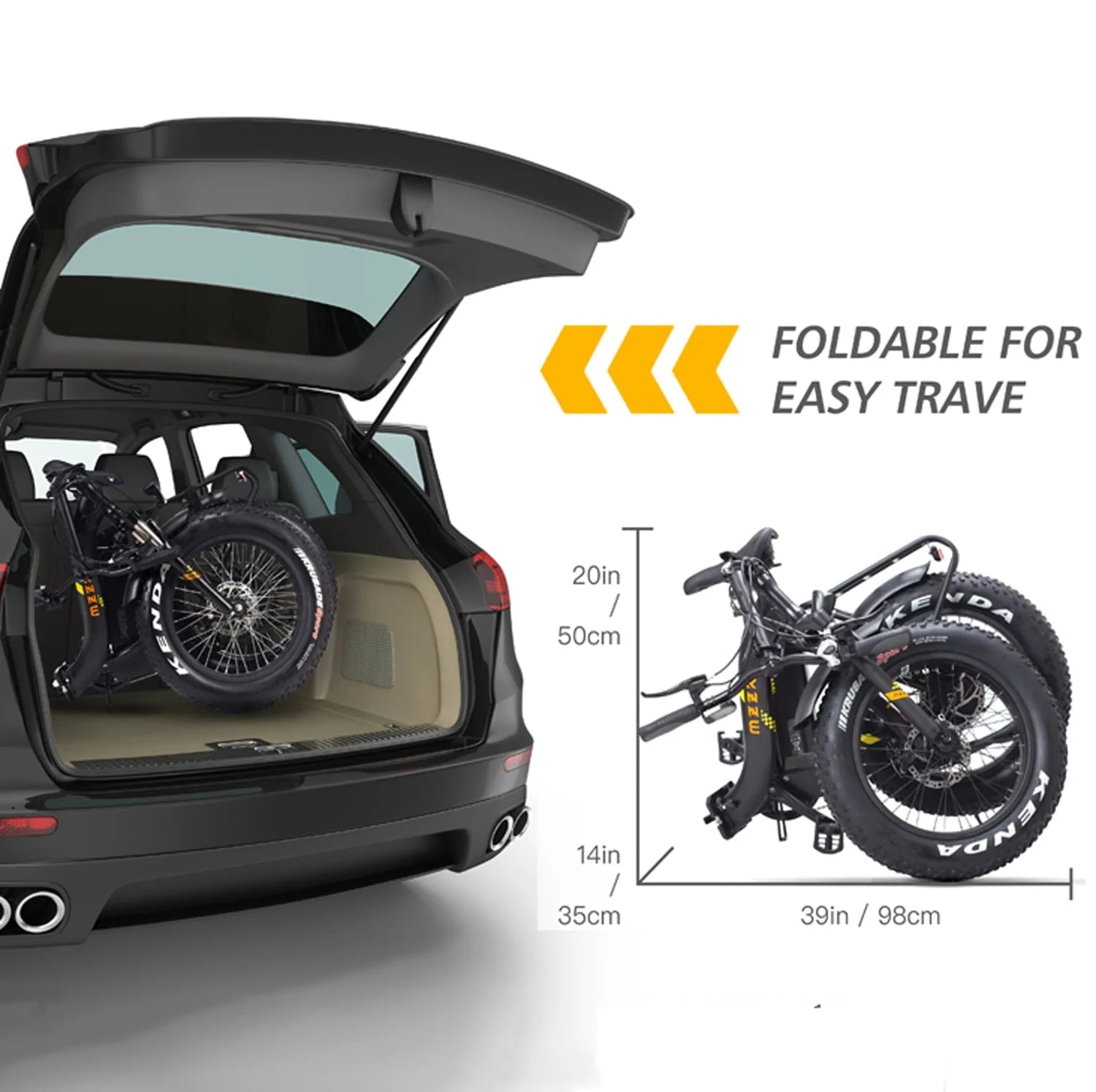 Folding Electric Bike for Adults, Ebikes for Adults 7 Speed Powerful 750W BAFANG Motor 20" 4.0 Fat Tire Foldable Mountain Snow Ebikes with Removable Lithium Battery