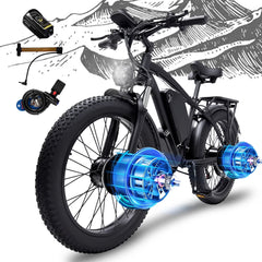 Electric Fat Tire Bike for Adults, 6000W Dual Motor Ebike, Max 50MPH 26"x4.0 Off - Road Mountain Electric Bicycle, 60V 25AH, UL2849