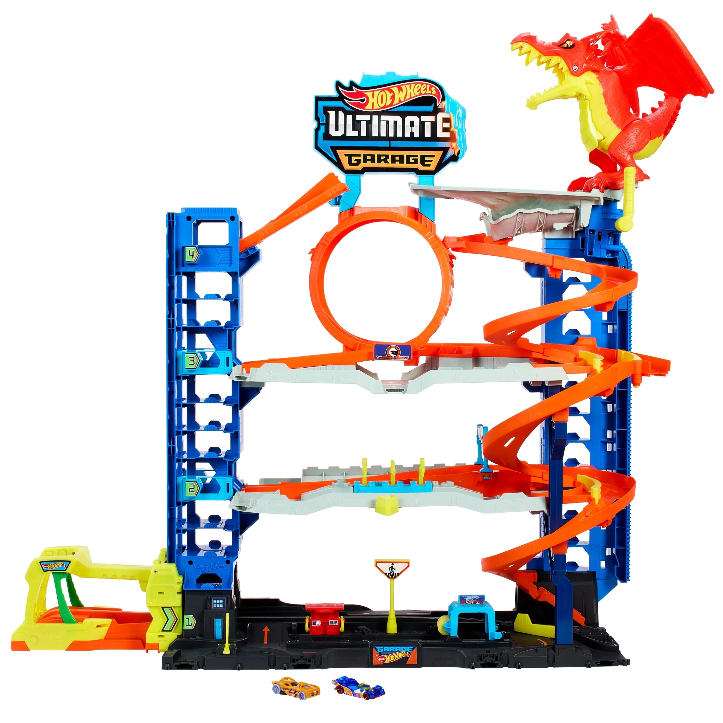 Hot Wheels City Ultimate Garage Playset with 2 Die - Cast Cars, Toy Storage for 50+ Cars