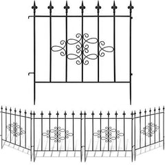 Amagabeli GARDEN & HOME Decorative Garden Fence GFP008 27inx10ft Outdoor Coated Rustproof Metal Garden Fencing Panel Animal Barrier Iron Folding Edge Wire Border Fence Ornamental for Patio Landscape