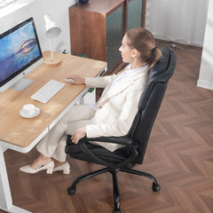Mainstays Executive Ergonomic High Back Leather Home Office Desk Chair, Black
