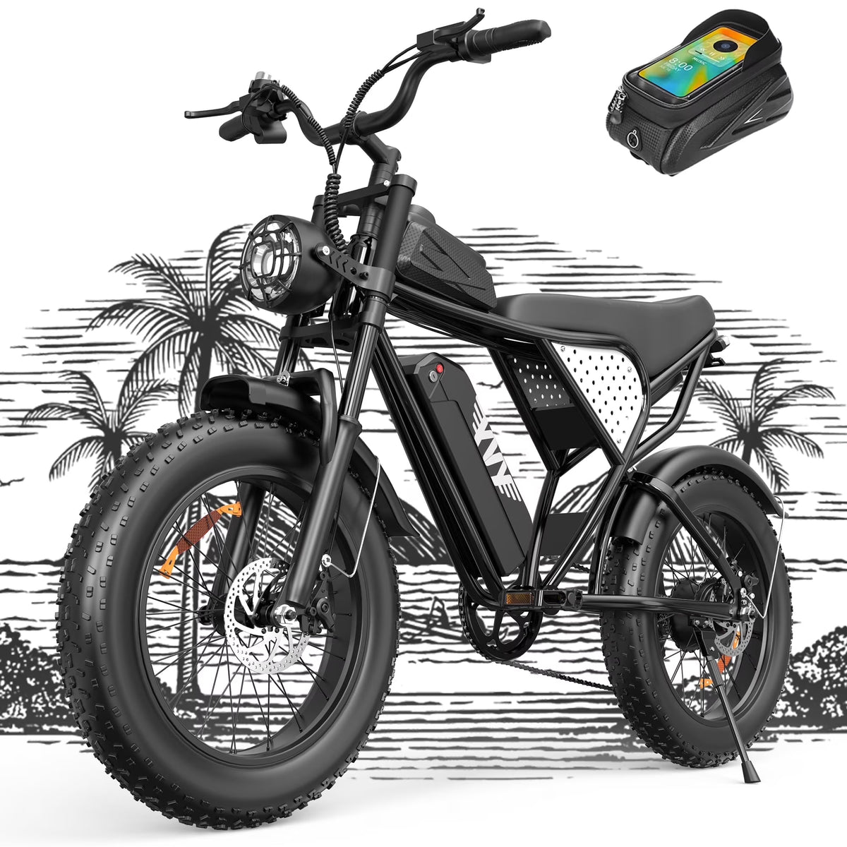 YVY 1500W Electric Bike for Adults, 33MPH 20'' Fat Tire Electric Motorcycle, 48V 20AH Removable Battery, 30 - 60 Miles Mountain Bike UL2849