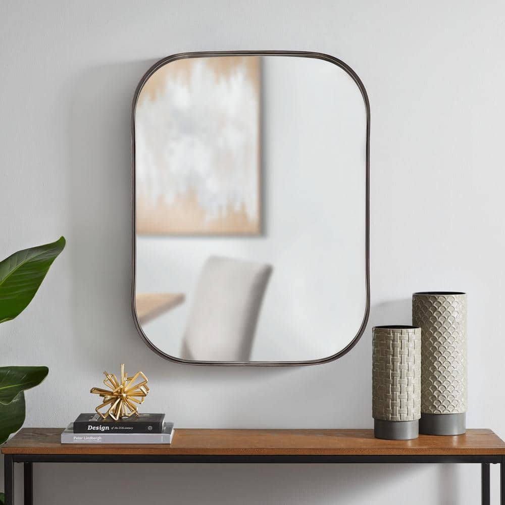 Home Decorators Collection Medium Rectangle Dark Bronze Modern Mirror with Deep-