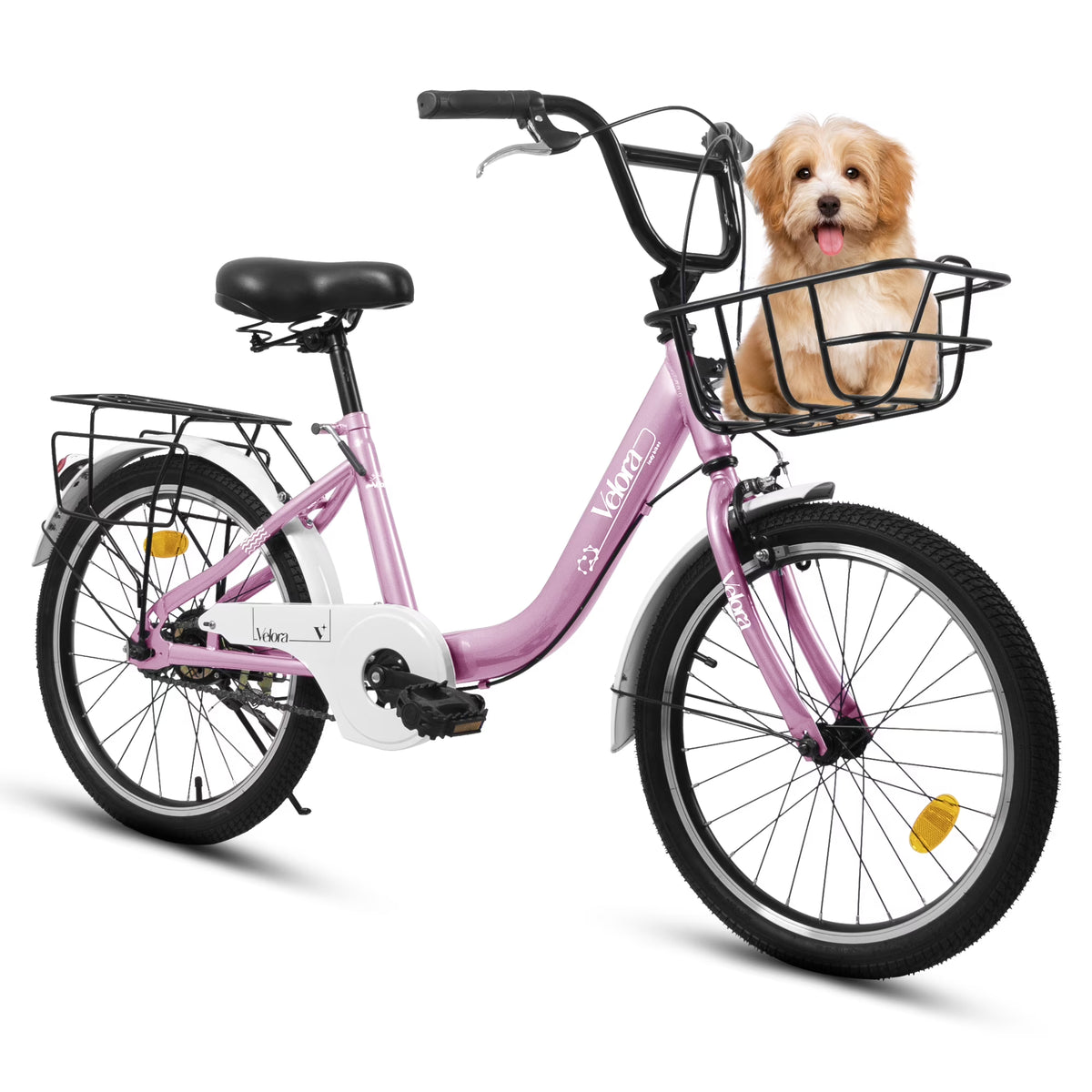 20 in Kids Bike for Boys & Girls Age 5 - 10, Children'S Bicycle with Front Basket & Rear Rack, Commuter Bike for School & Leisure