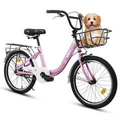 20 in Kids Bike for Boys & Girls Age 5 - 10, Children'S Bicycle with Front Basket & Rear Rack, Commuter Bike for School & Leisure