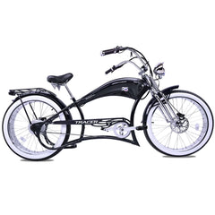 Twenty5 DS Chopper Stretch Cruiser E - Bike, 26" Wheels, 800W Motor, Disc Brake, for Men, Black