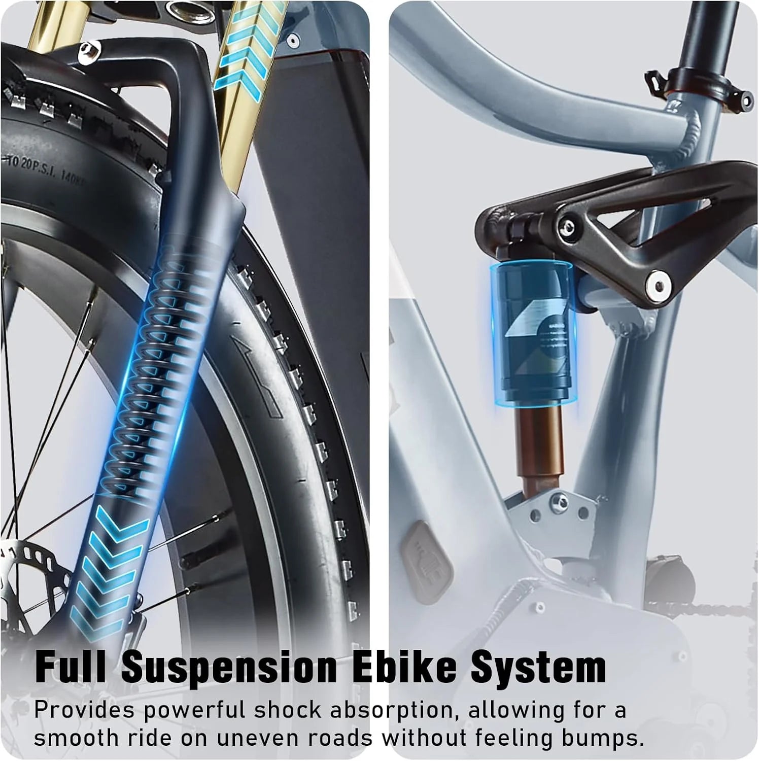 Dual Motors AWD 2000W Electric Bike for Adult 26'', UL2849 48V 60AH Removable Battery E - Mountain Bike 4'' Fat Tire up to 35MPH&200miles Long Range Off Road Ebike Beach Dual Hydraulic&Brakes E - Bicycle