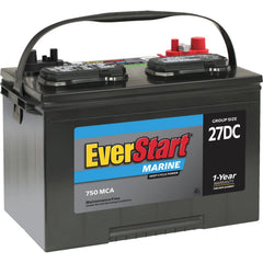 Everstart Lead Acid Marine & RV Deep Cycle Battery, Group Size 27DC 12 Volt, 750 Mca*
