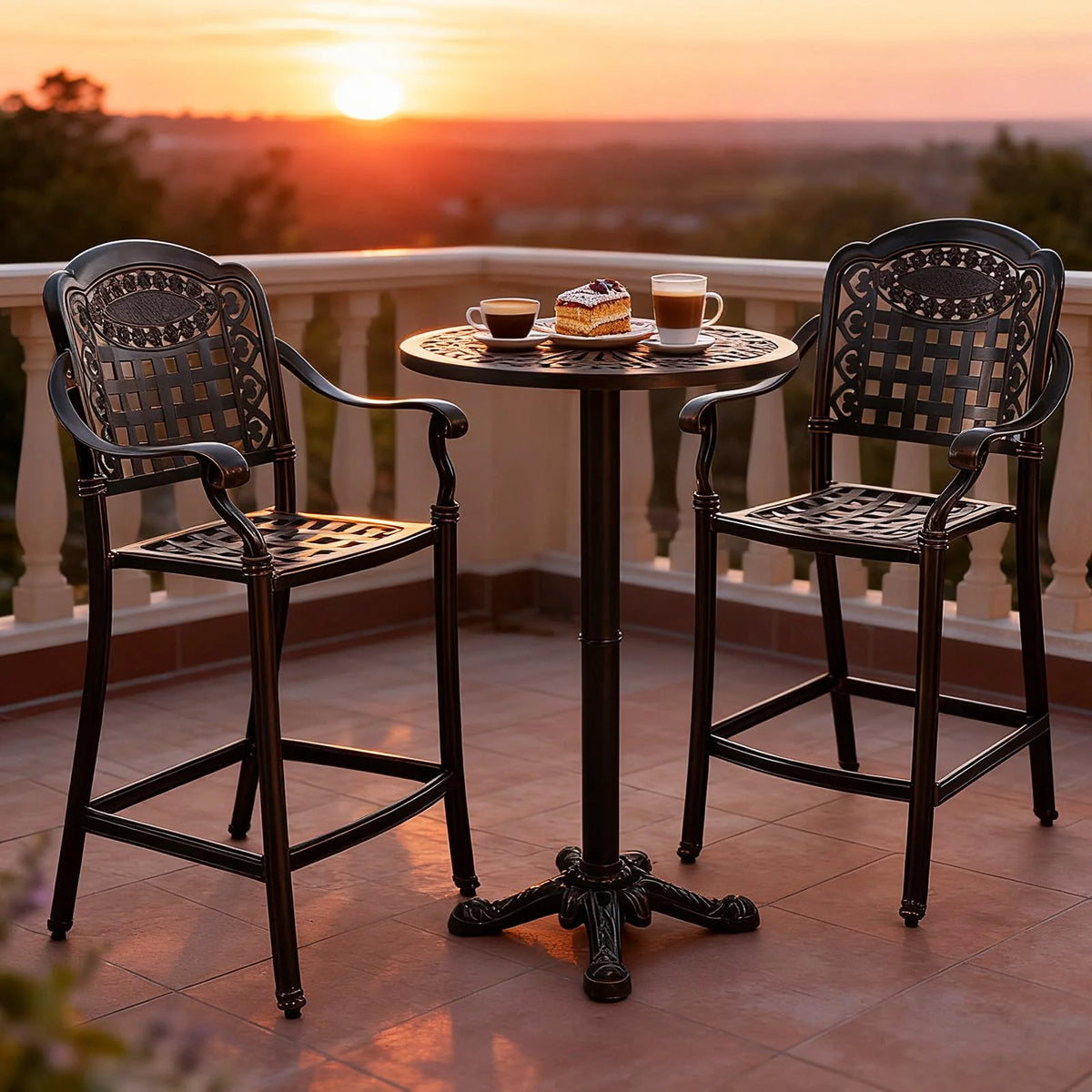Tangkula 3 Piece Patio Bar Set