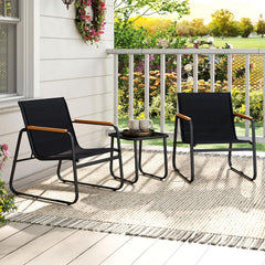 Tangkula 3 Pieces Patio Bistro Set Outdoor Fabric Conversation Set
