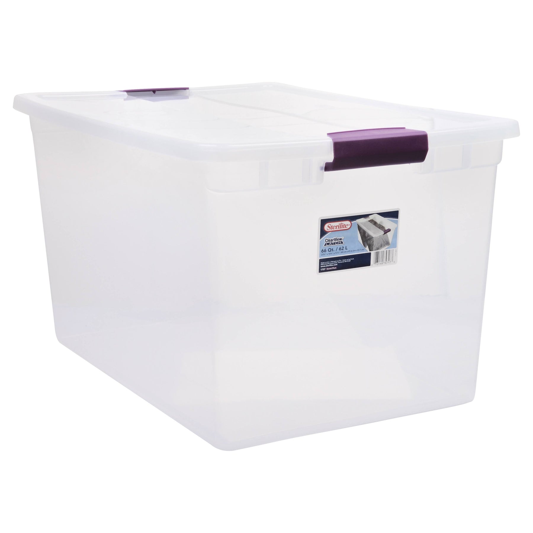 Sterilite ClearView Latch Storage Container, 66 Qt