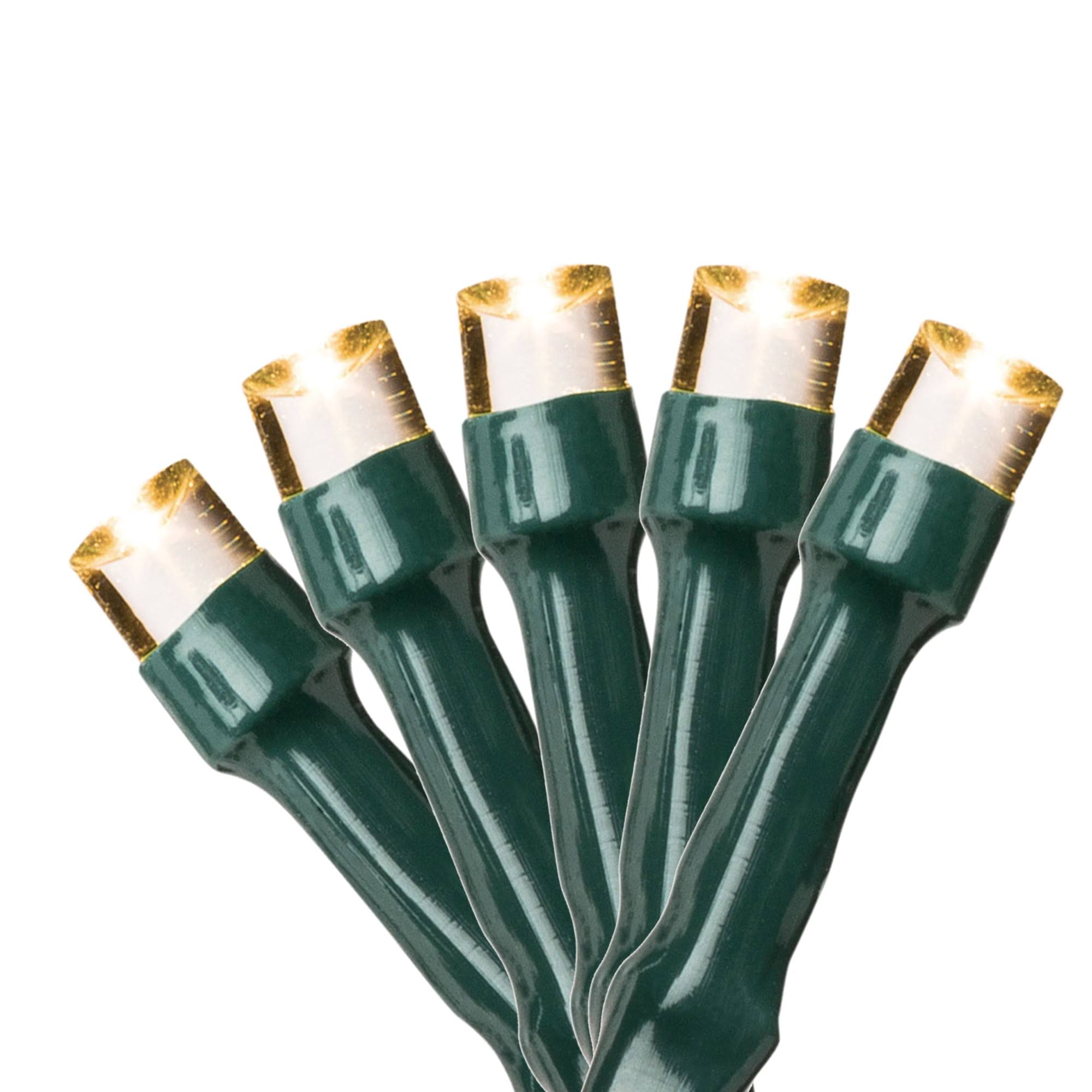 Holiday Time Battery-Operated 8-Function LED Micro Christmas Lights with Green Wire - Warm White - 50 ct