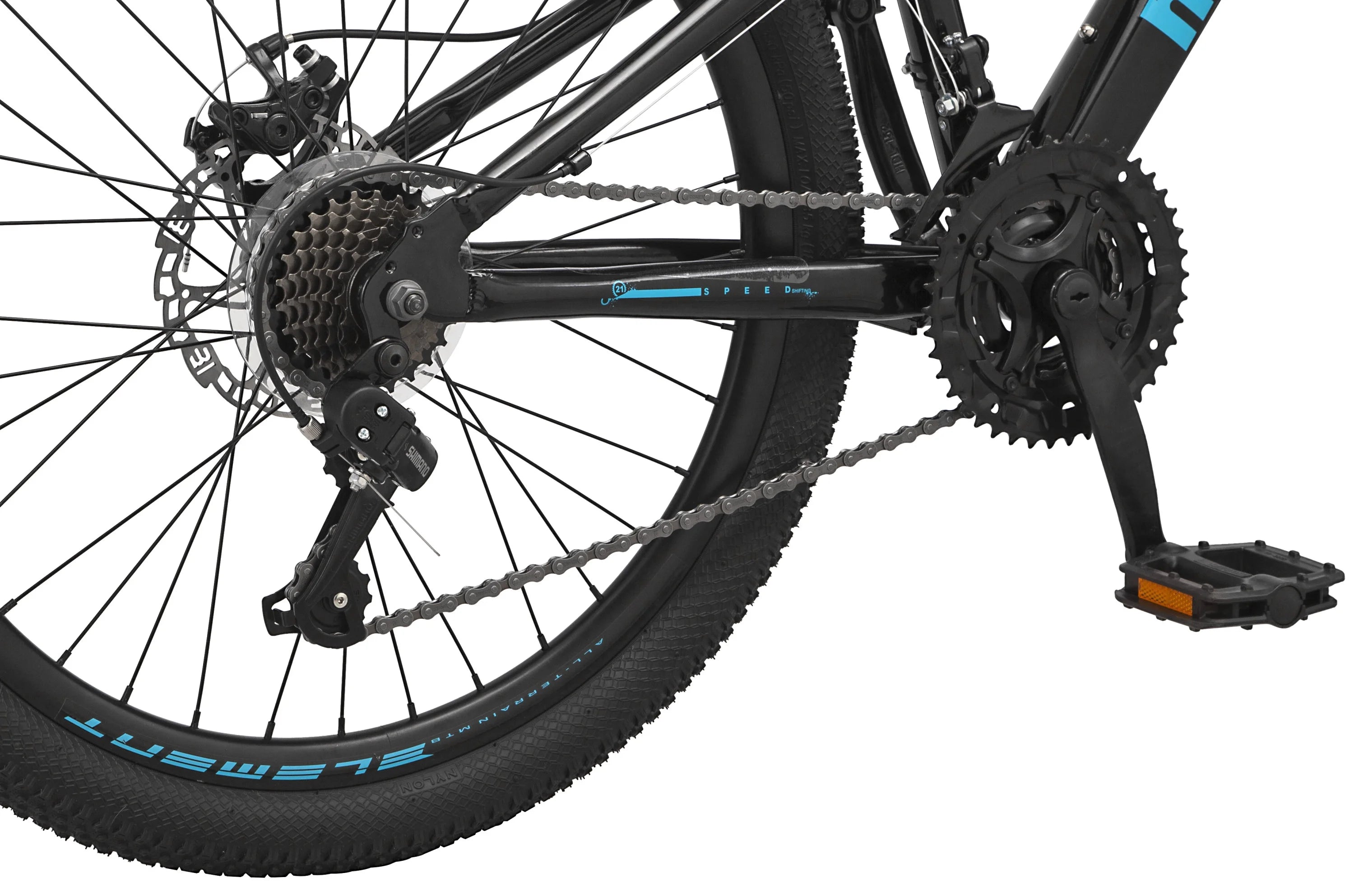 24" Durham Mountain Bike, 21 Speeds, Black