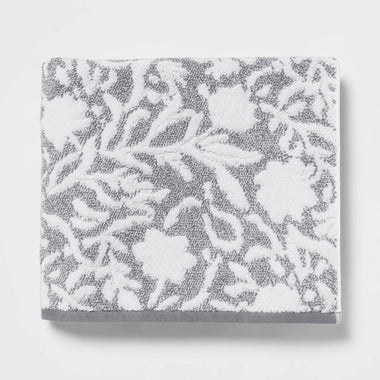Performance Plus Bath Towel Gray Floral - Threshold