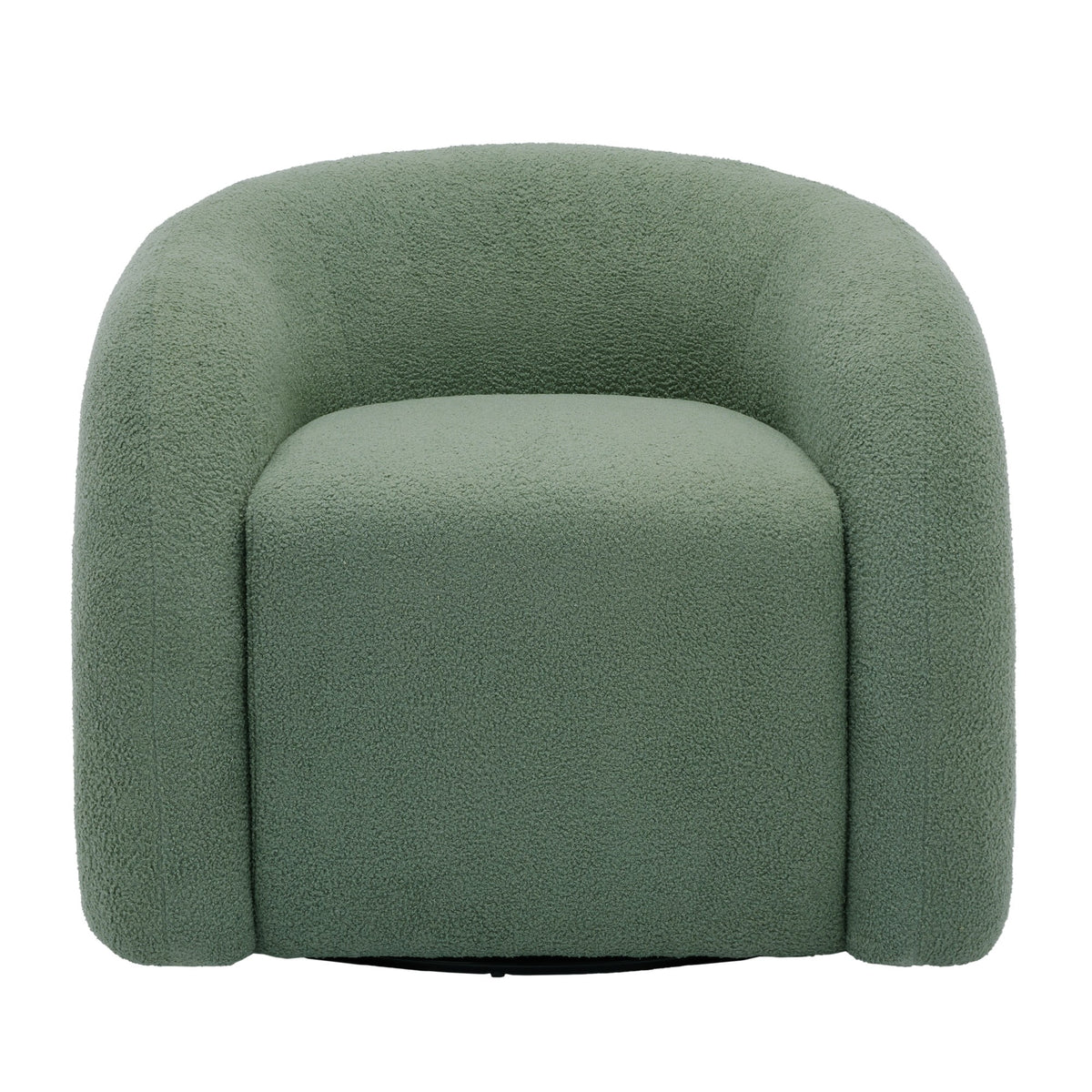 360 Swivel Accent Chair for Living Room, Boucle Barrel Armchair Single Sofa Chair Reading Chair, Sage Green