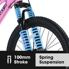POWANLI 26" Mountain Bike for Women, 21 Speeds Mountain Bicycles with Dual Disc Brakes and 100mm Front Suspension, Pink(Gift)