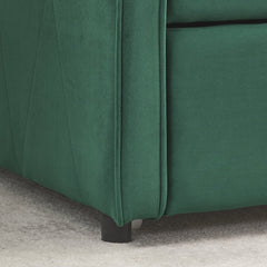 Twin Size Daybed with Trundle, Modern Button Tufted Linen Upholstered Sofa Day Bed Frame with A Roll - Out Trundle, Bedframe Furniture for Bedroom Living Room Guest Room, Green