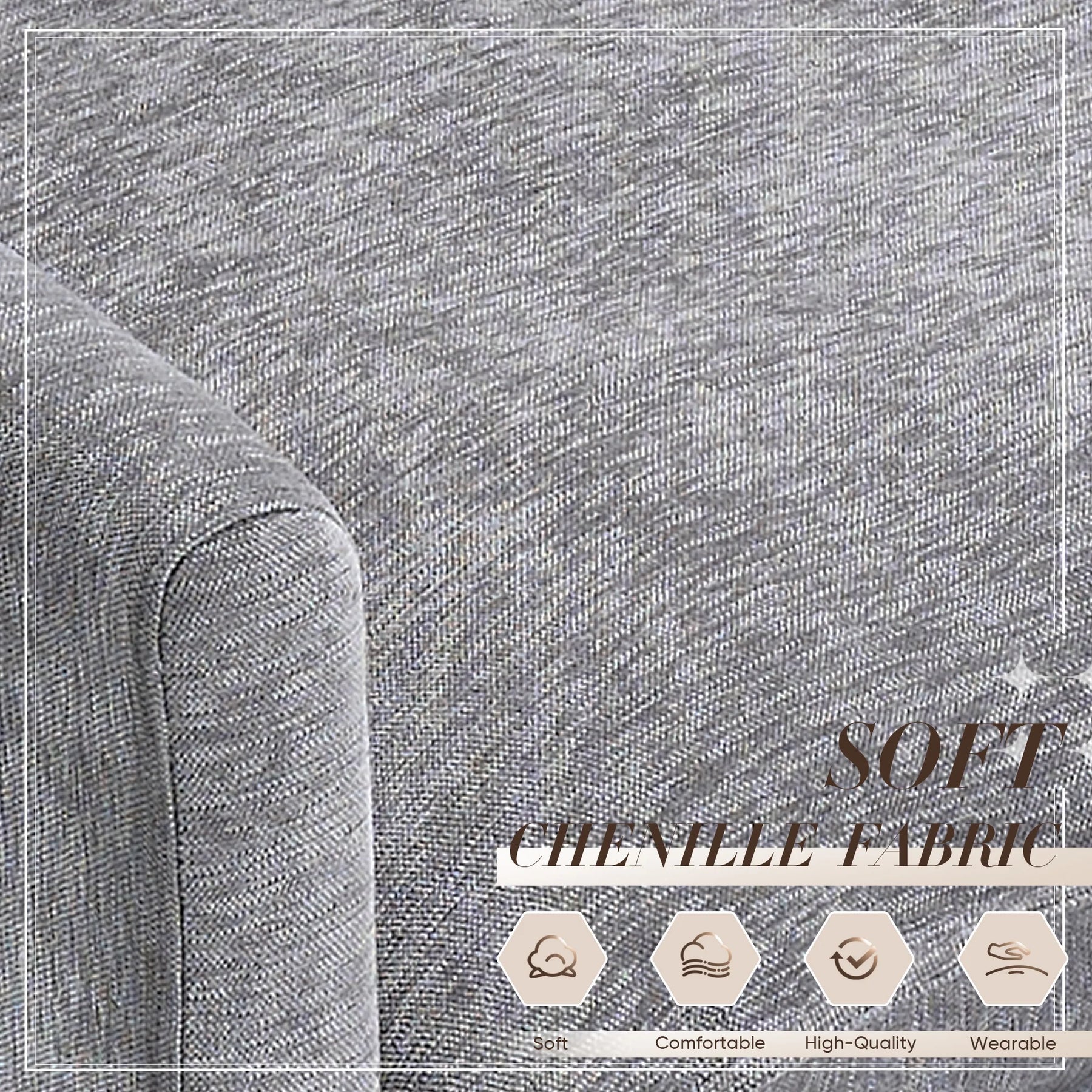 Muumblus Oversized Lounge Chair with Ottoman, Cloud Accent Armchair for Living Room, Beige Chenille