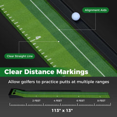 Tangkula Putting Green Indoor Golf Putting Mat 3 Putting Practice Balls Golf Training Aid for Home Office & Outdoors