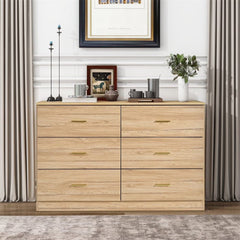 Kadyn Modern 6 Drawer Dresser Wood Cabinet, Dresser for Bedroom, Kitchen Storage Cabinet with Drawers, Chest of Drawers(Black)