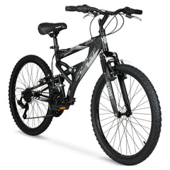 24" Hyper Bicycles Havoc Mountain Bike, Youth/Adult, Recommended Ages 10 - 14 Years Old, Black