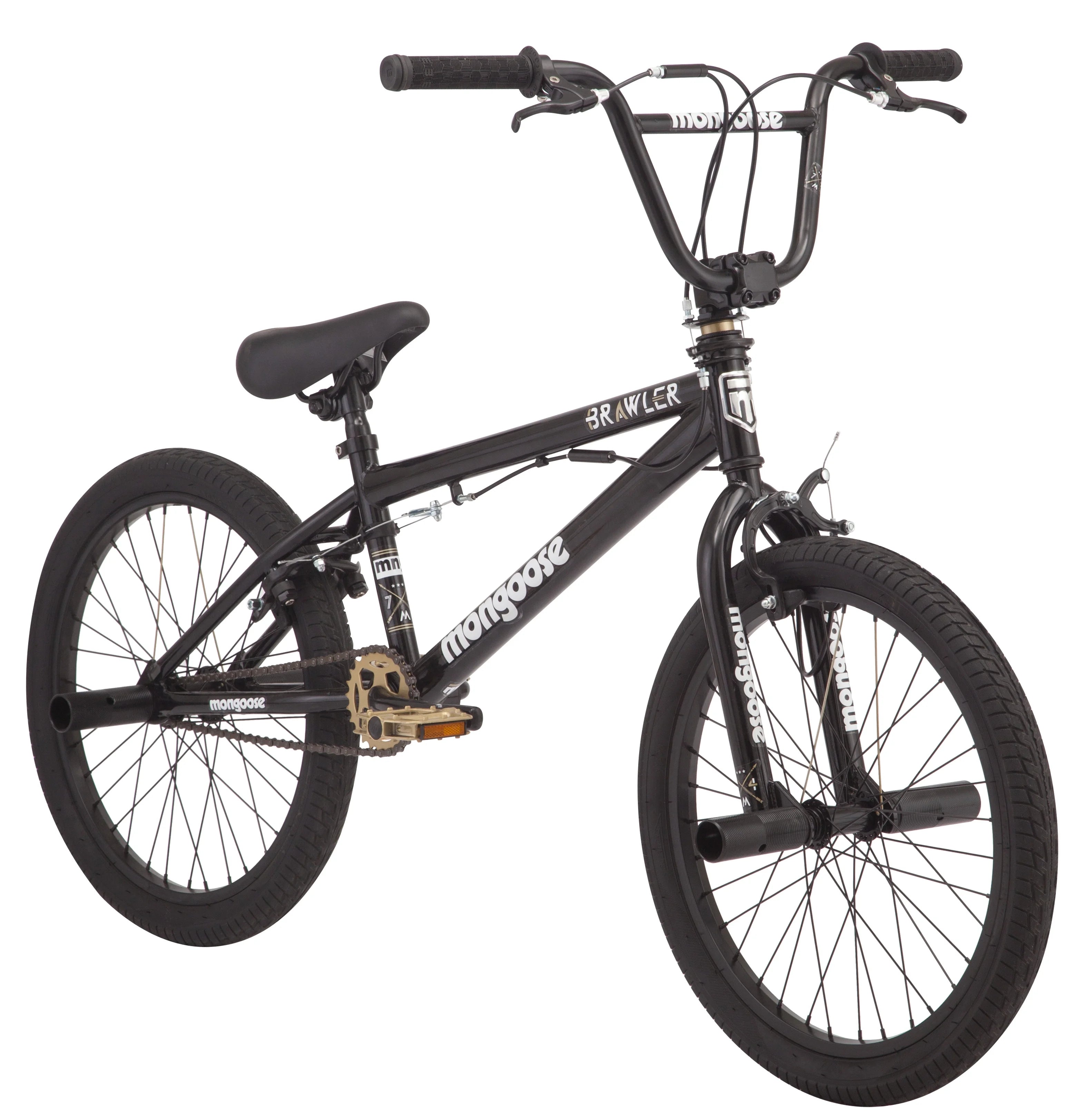 BRAWLER Boys' Freestyle BMX Bike, 20" Wheels, Black