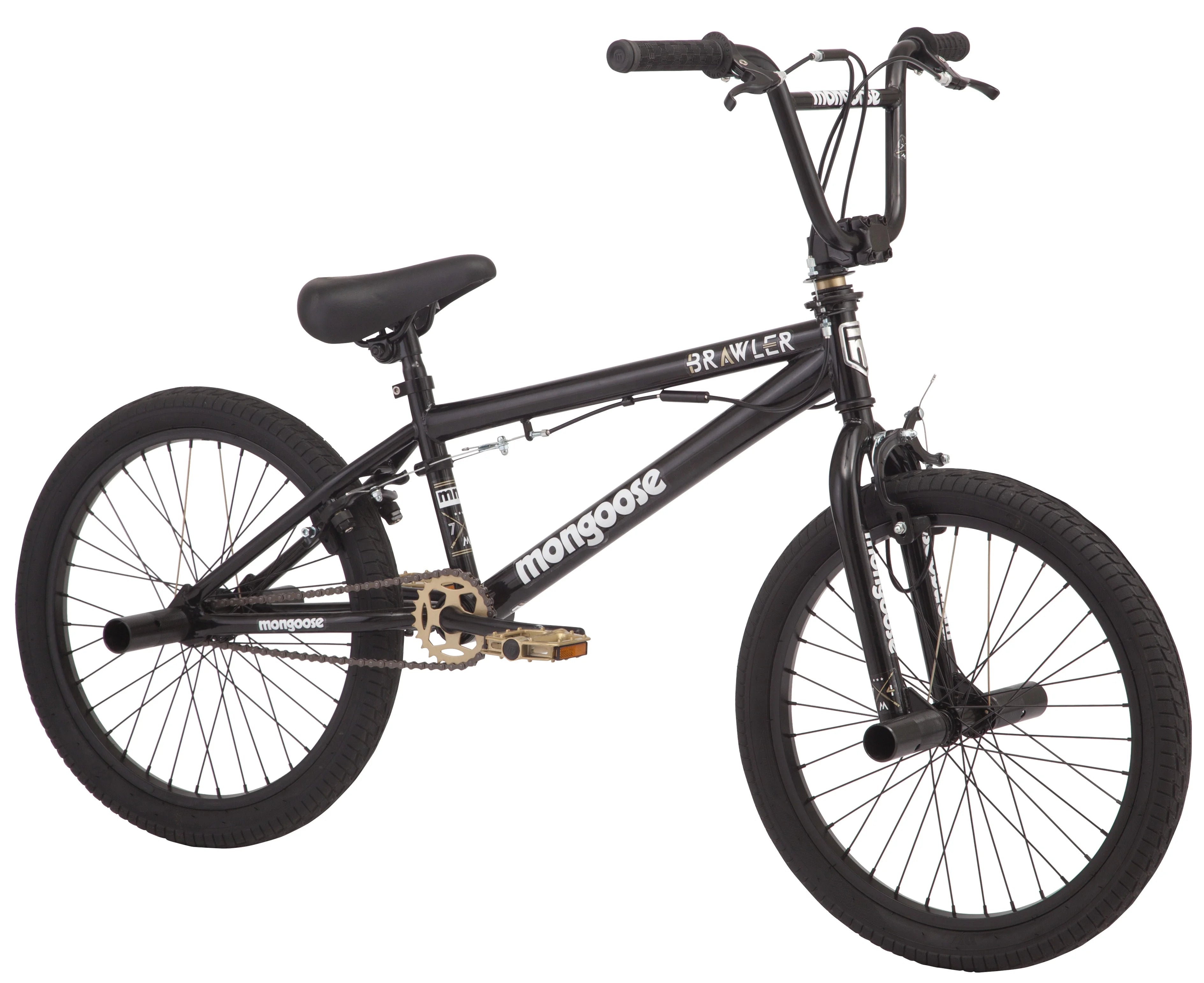 BRAWLER Boys' Freestyle BMX Bike, 20" Wheels, Black