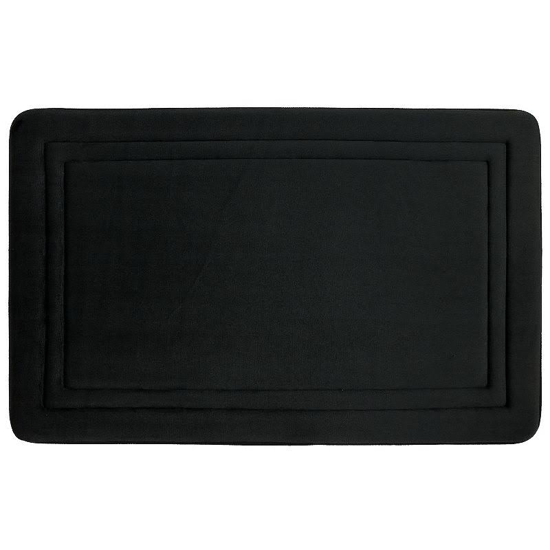 The Big One Border Memory Foam Bath Rug - Black - 17x24