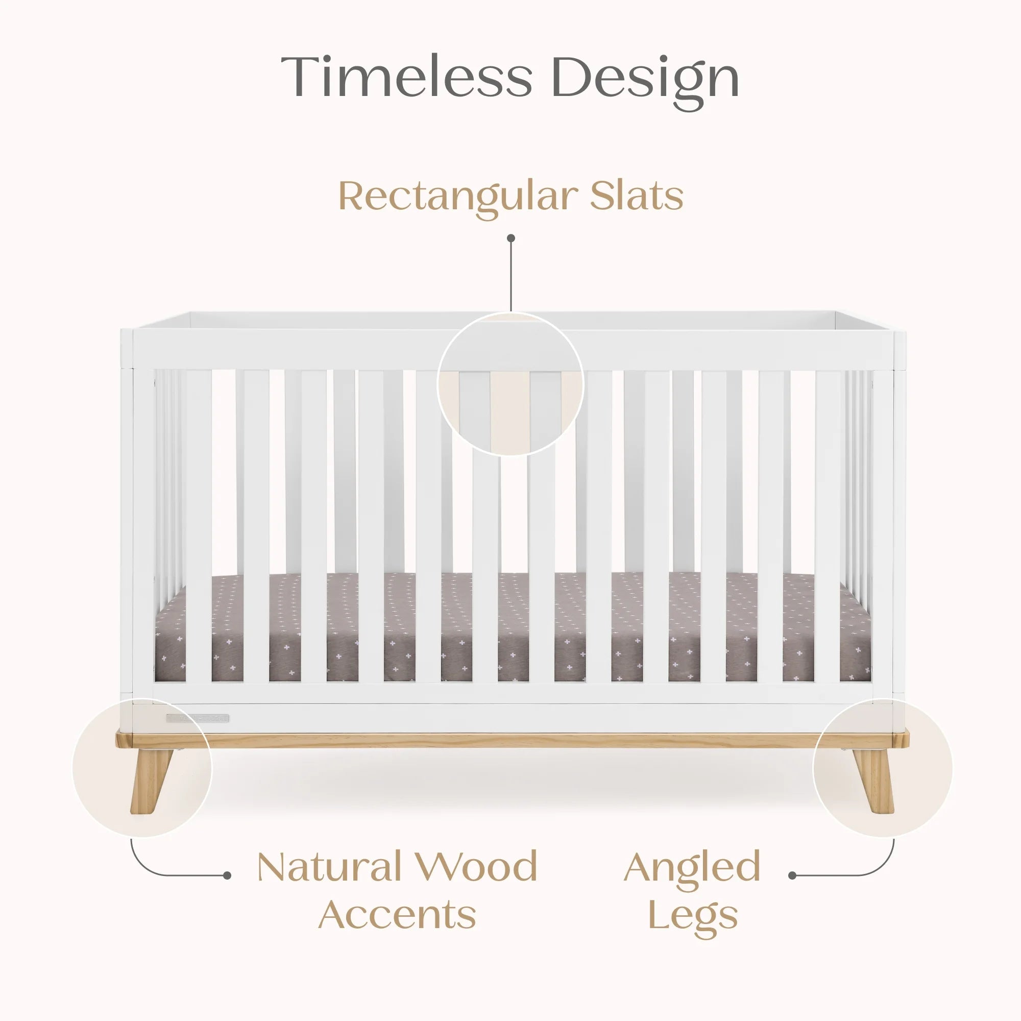 Delta Children Frankie 4 - in - 1 Convertible Crib - Greenguard Gold Certified, Black with Natural