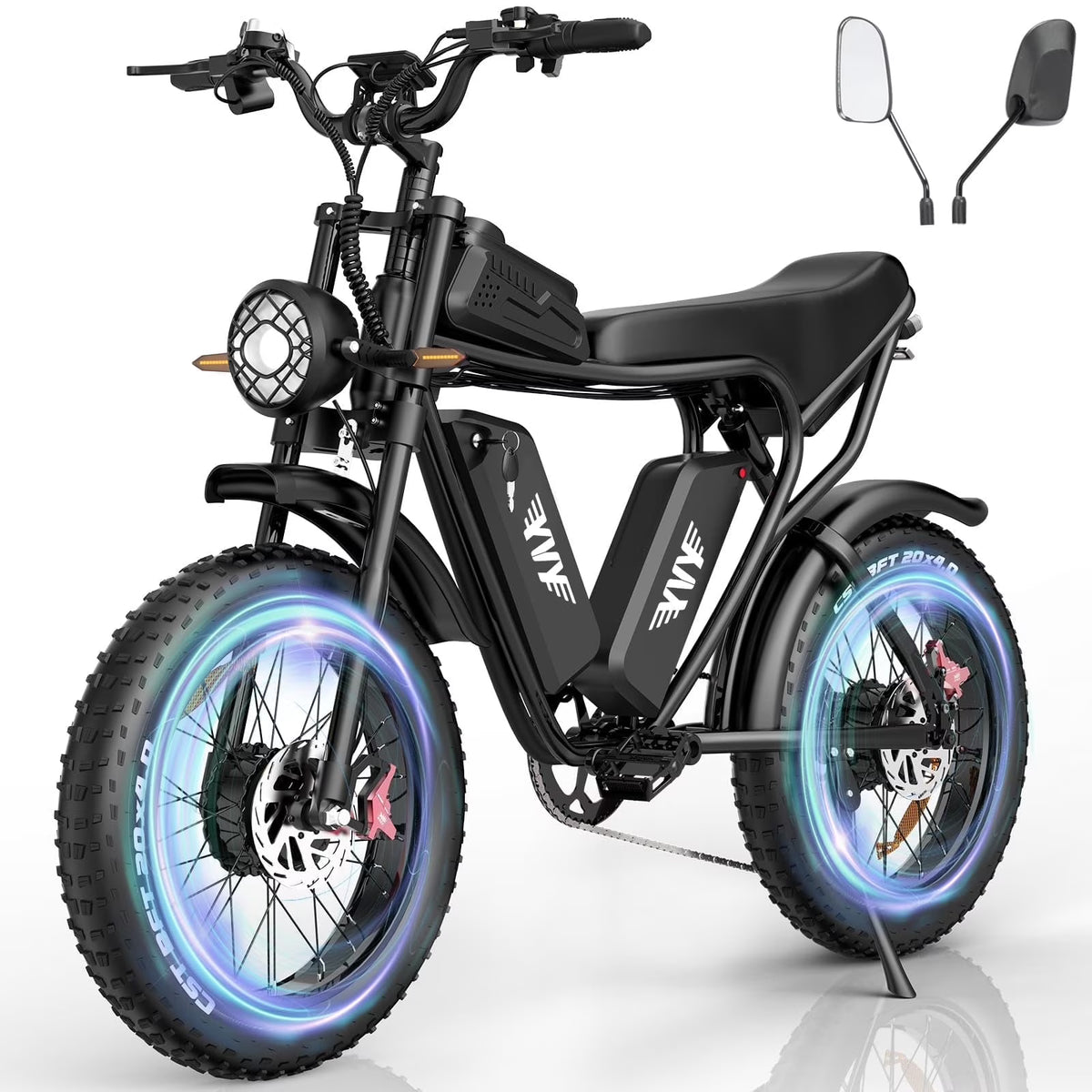 YVY 1500W Electric Bike for Adults, 33MPH 20'' Fat Tire Electric Motorcycle, 48V 20AH Removable Battery, 30 - 60 Miles Mountain Bike UL2849