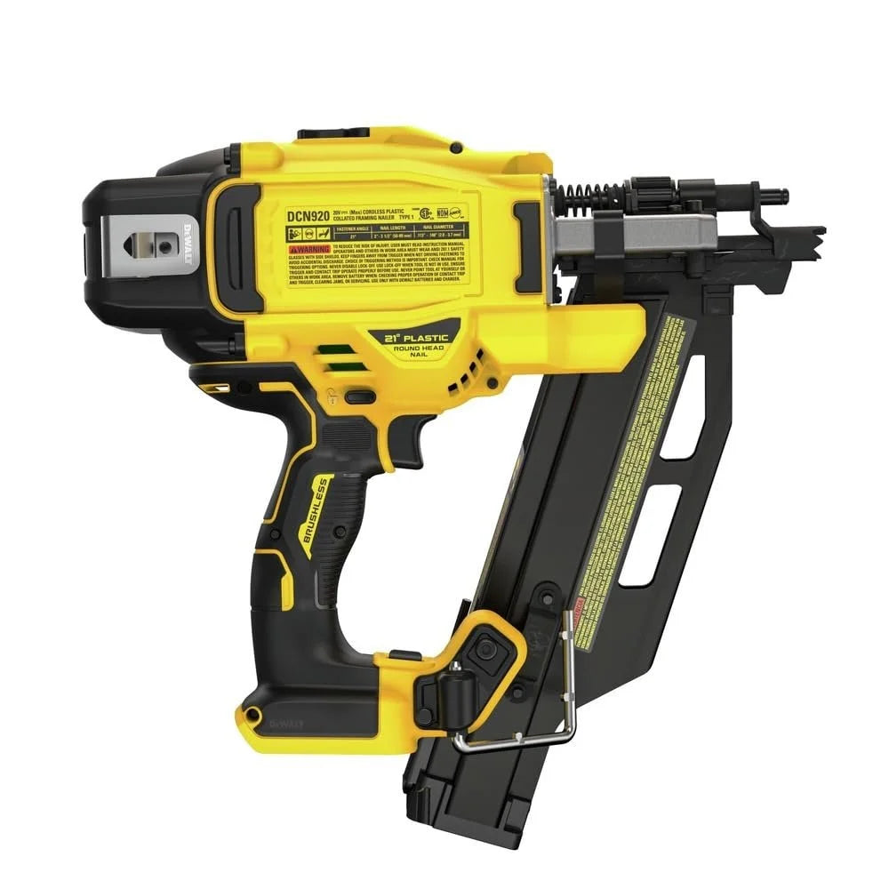 Dewalt DCN920B 20V MAX Brushless 21 - Degree Lithium - Ion Cordless Plastic Framing Nailer Tool Only