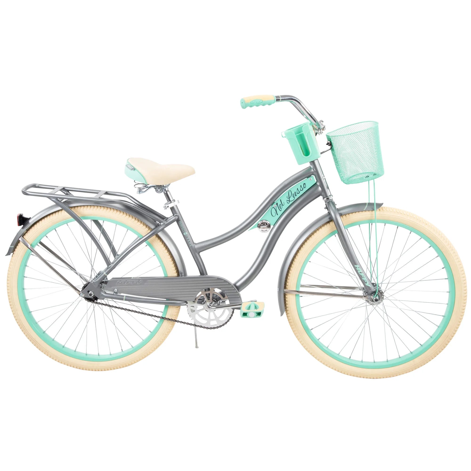 Nel Lusso Classic Cruiser Bike with Perfect Fit Frame, Women'S, Gray, 26"