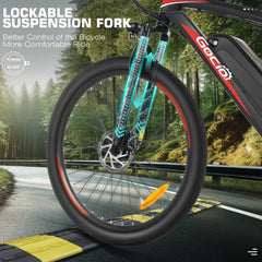 Gocio 27.5" Electric Bike, Peak 750W Electric Bike for Adults, 22mph Electric Mountain Bicycles, 48V 10.4ah Battery Ebike UL 2849, Aluminum Alloy, Lockable Suspension Fork, Shimano 21 Speed