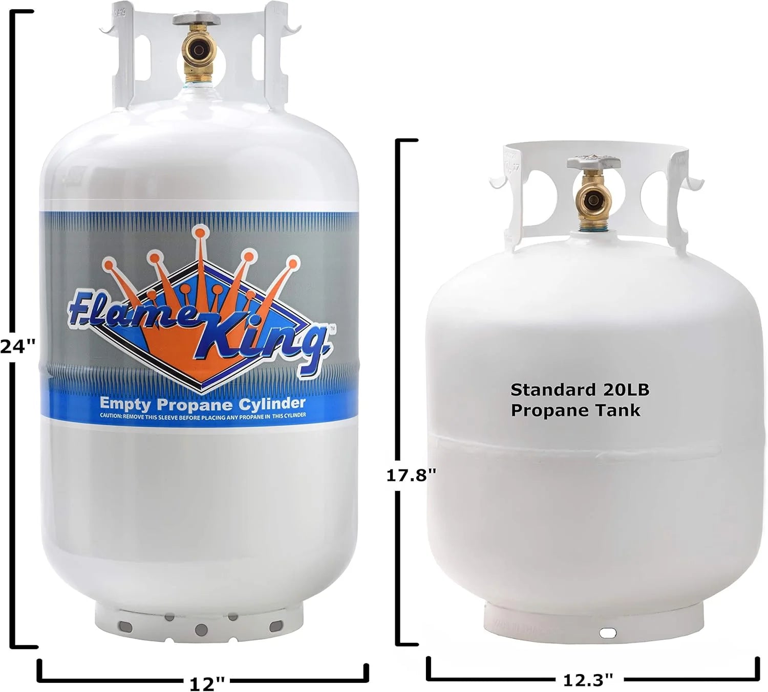 Flame King 30 lb. Propane Tank with Type 1 Overfill Protection Device Valve (Ships Empty)