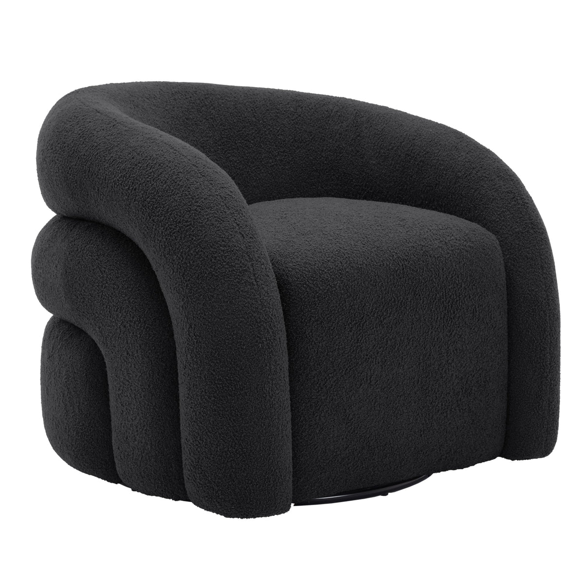 360 Swivel Accent Chair for Living Room, Boucle Barrel Armchair Single Sofa Chair Reading Chair, Sage Green
