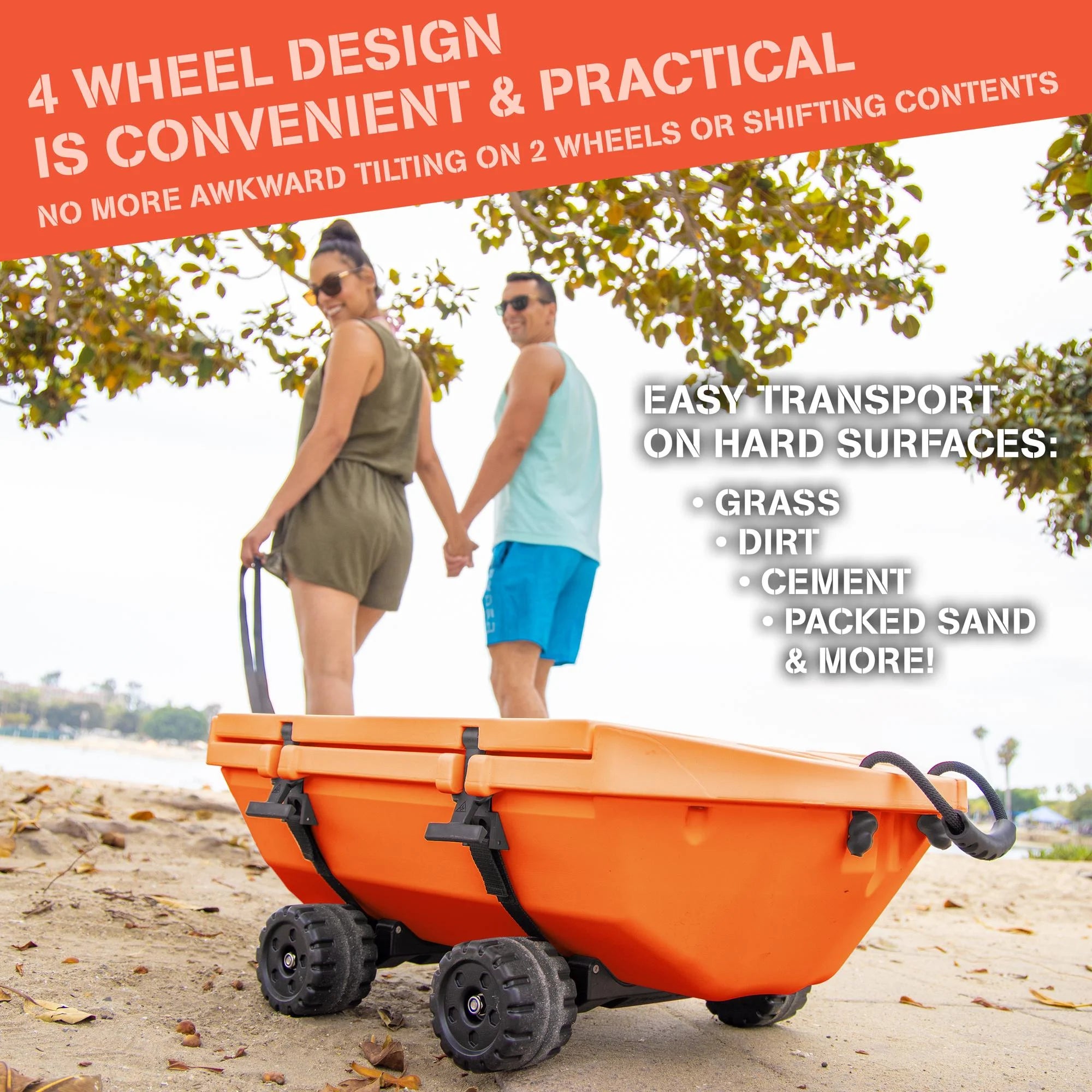 Cuddy 40 QT Floating Cooler and Dry Storage Vessel with Cuddy Crawler Wheel Kit - Navy