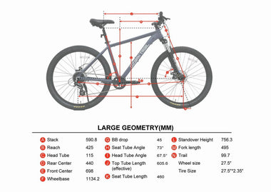 27.5" Ozark Trail M.2 Ridge Mountain Bike, Medium Frame, Fits Riders 5'3" - 5'8", Blue, Adult, Unisex