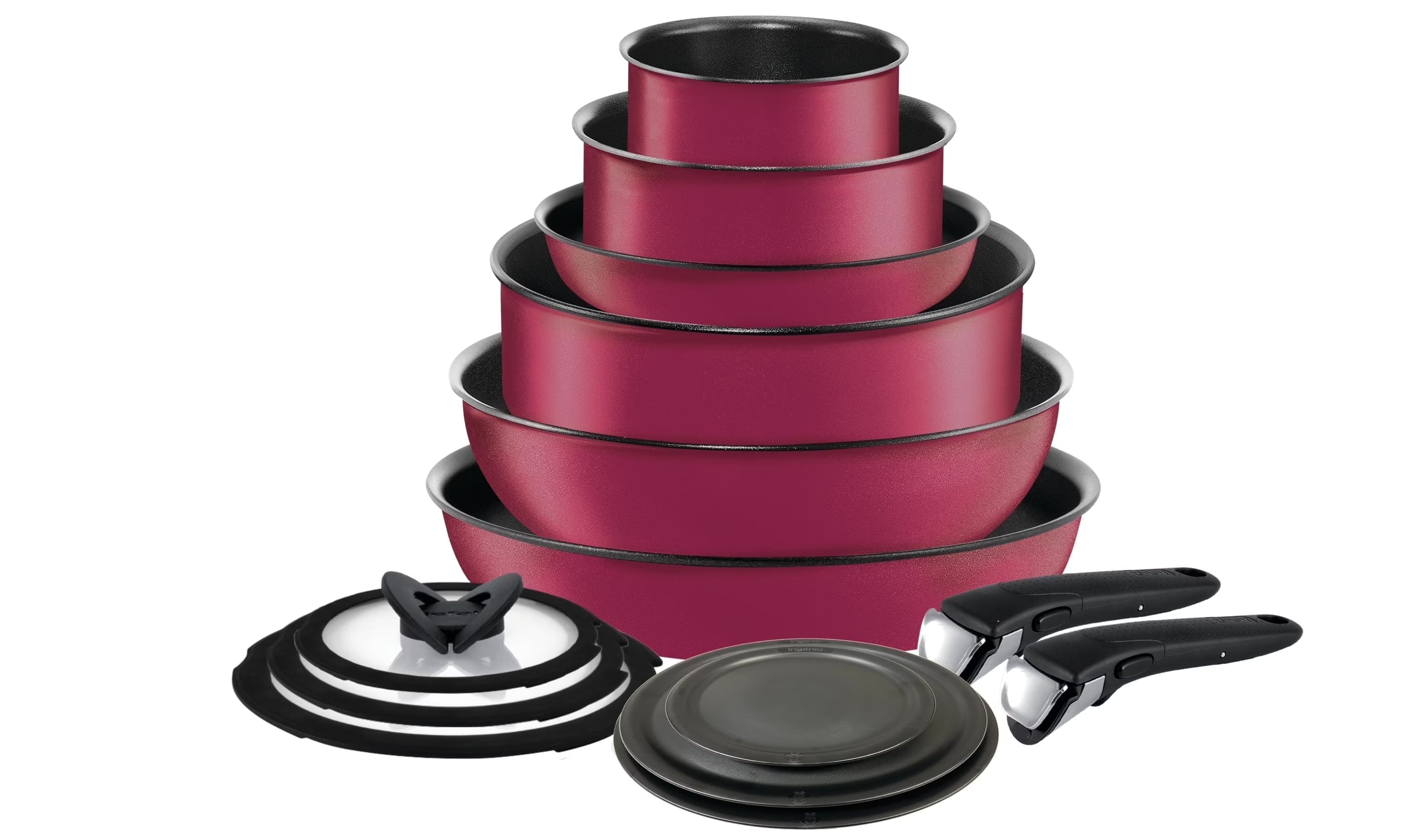 T - Fal Ingenio Expertise Nonstick 14 - Piece Cookware Set, Induction Oven Safe up to 500F, Detachable Handle, Onyx Black