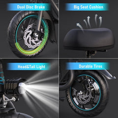 KEESTP Electric Bike with Basket for Pet, 3 Riding Modes Foldable Electric Scooter for Adults - up to 20 Miles 18.6MPH