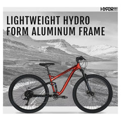 29" Hyper Explorer Dual Suspension Mountain Bike, Adults Age 13+, Red