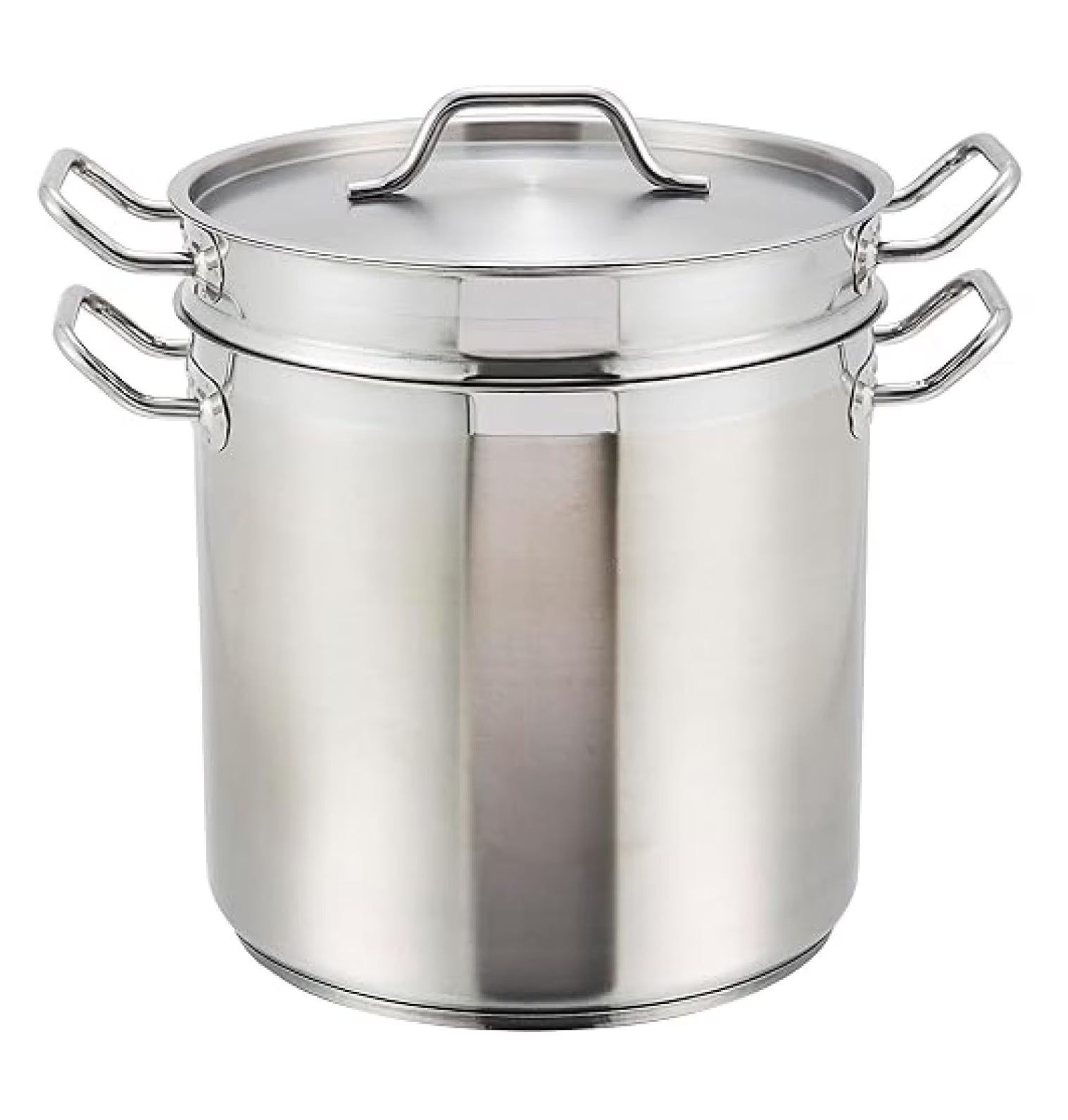 Winware Stainless Steel 8 Quart Double Boiler with Lid - Heavy Duty Encapsulated Bottom - Commercial Grade - Professional Cookware for Melting Chocolate, Sauces & More
