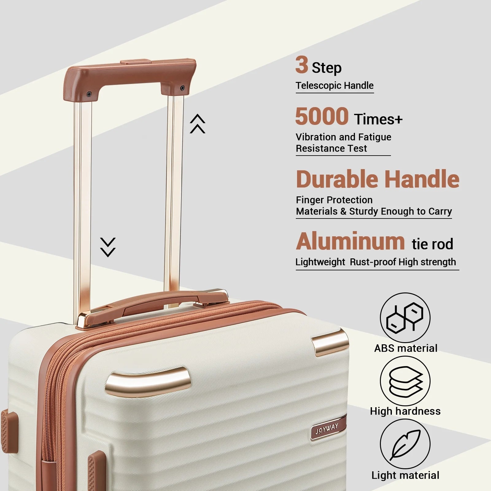 Joyway 3 - Piece Carry - on Luggage Set with Swivel TSA Lock and Leather Carry Bag