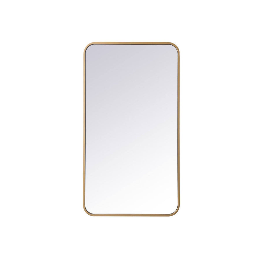 Sabine Metal Rounded Rectangle Wall Mirror Size: 36'' H x 20'' W Finish: Brass