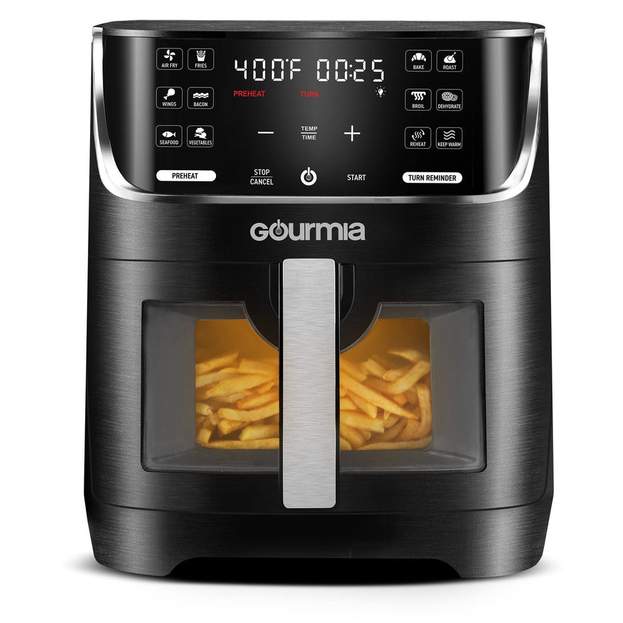 Gourmia 8 qt Digital Window Air Fryer with 12 One-Touch Presets, GAF824, New