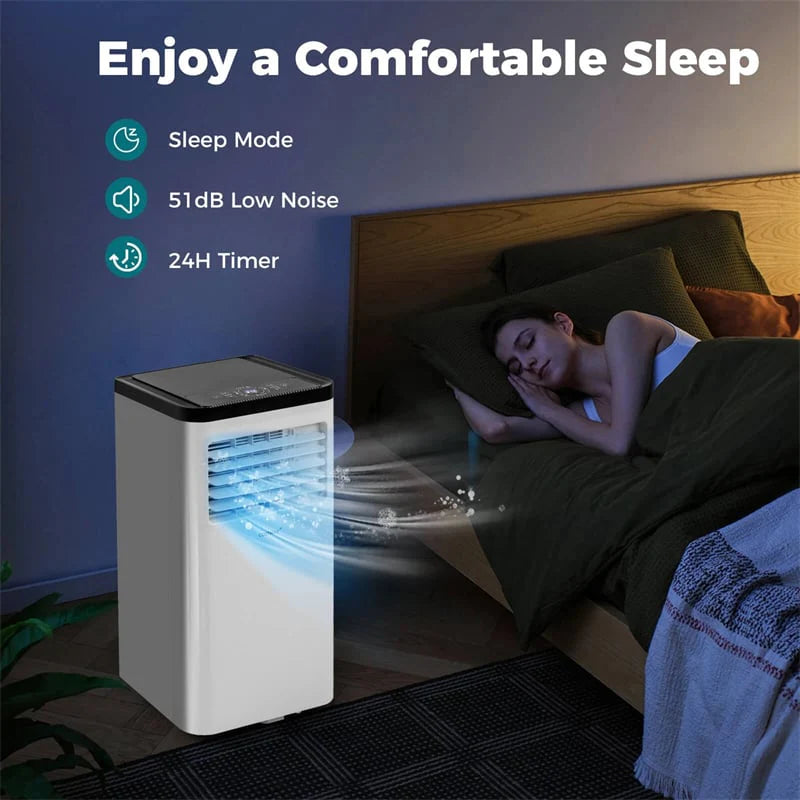 8000 BTU Portable Air Conditioner, 3-in-1 Floor AC Unit with Fan & Dehumidifier, Remote Control, 24H Timer, Window Kit for Rooms up to 350 Sq. Ft