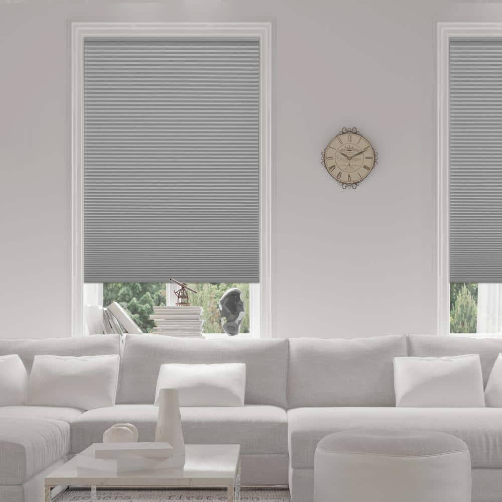 Home Decorators Collection Pewter Cordless Blackout Cellular Shades for Windows - 20.25 in. W x 48 in. L (Actual Size 20 in. W x 48 in. L), Silver