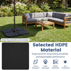 Tangkula 4 Piece 164 Lbs Umbrella Base for Patio
