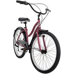 26" Huffy Lockland Cruiser Bike, 7 - Speeds, Padded Saddle, Pink, Ages 12+