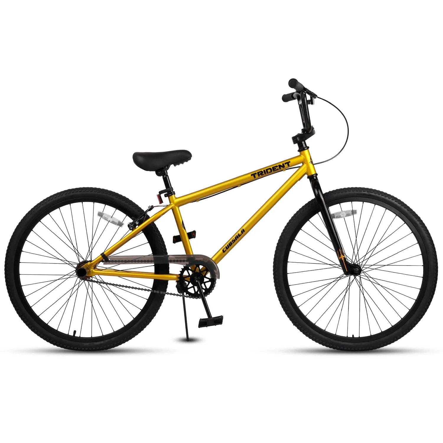 Cubsala 24 in BMX Race Bike Trident Bicycles Beginner - Level to Advanced Riders with 2 Pegs Trick Cycling and Professional Riding, Black