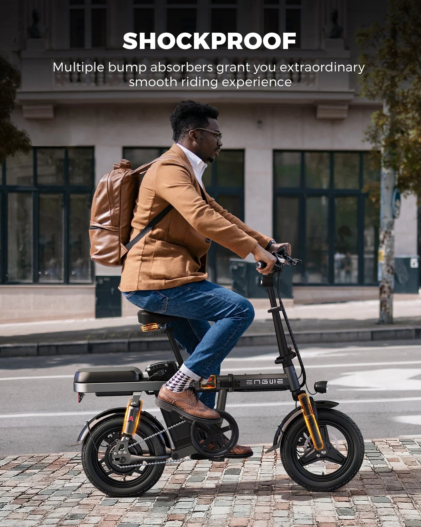 Engwe T14 Folding Electric Bikes for Adults, 350W Mini Ebike 48V10AH Removable Battery, Urban City Commuter Electric Bicycles - Grey